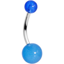 将图片加载到图库查看器，Bold Blue Acylic Ball Belly Button Ring
