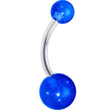 将图片加载到图库查看器，Bold Blue Acylic Ball Belly Button Ring
