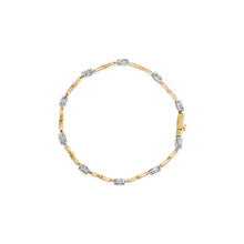 Load image into Gallery viewer, 10K White and Yellow Gold 1.00 Cttw Diamond Oval Shaped Cluster Link  Bracelet (I-J Color, SI2-I1 Clarity) - 7" Inches
