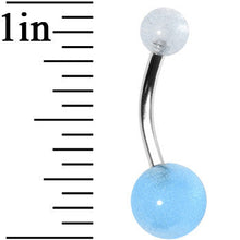Load image into Gallery viewer, Light Blue GLOW in the DARK Belly Button Ring
