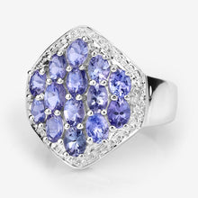 Load image into Gallery viewer, 2.41 Carat Genuine Tanzanite and White Topaz .925 Sterling Silver Ring

