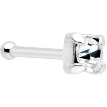 Load image into Gallery viewer, Sterling Silver 2mm Clear Nose Bone Created with Crystals
