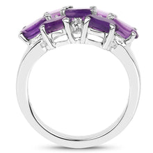 Load image into Gallery viewer, 3.05 Carat Genuine  Amethyst and White Topaz .925 Sterling Silver Ring
