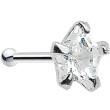 Load image into Gallery viewer, 925 Silver Clear 3mm CZ Star Nose Bone Created with Crystals
