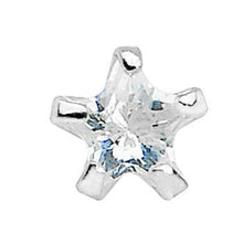 Load image into Gallery viewer, 925 Silver Clear 3mm CZ Star Nose Bone Created with Crystals
