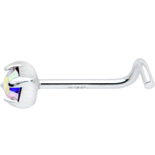 Load image into Gallery viewer, Sterling Silver 3mm Aurora Nose Ring Created with Crystals
