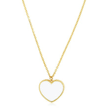 将图片加载到图库查看器，14k Yellow Gold High Polish Heart Pearl Paste Necklace
