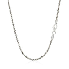 Load image into Gallery viewer, Rhodium Plated 2.2mm Sterling Silver Sparkle Style Chain
