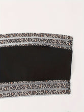 Load image into Gallery viewer, Bikini Leopard Print High Waist Bandeau 2 Piece Swimsuit for Women – Super Stretchy Bikini Set with Seductive Mesh Detail and Flattering Fit – Chic Animal Print Swimwear for Beachwear Poolside and Summer Vacations

