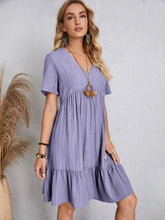 Load image into Gallery viewer, Classic Full Size V-Neck Short Sleeve Dress Casual &amp; Comfortable Dress for Women
