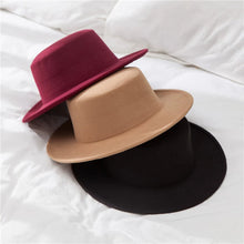 将图片加载到图库查看器，Winter Autumn Woolen Women Men Fedora Hats Fashionable Women Classic Wide Brim Fedora Hat Adjustable Big Fedoras Hat Luxury Brim Fedora Hat Summer Men Classic Hat
