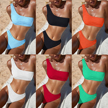将图片加载到图库查看器，Luxury Ladies Fashion High Waist Bikini Swimwear Swimsuit Women High Waist String Floral Printed 2 Piece Bathing Suits Solid Color Bikinis Sets Bathing Suit Female
