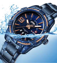 Load image into Gallery viewer, Men's  Luxury Stainless steal Waterproof Watch With Day And Date Display Unique Design Perfect Gift In Modern Metal Men  Wrist Watch Design
