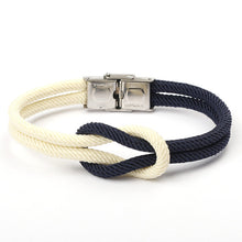 将图片加载到图库查看器，New Elegant Fashion Multi-Layer Concentric Modern Knot Rope Men Anchor Luxury Bracelet Charm Fine Bracelets For Women Fold Over Clasp Navy Style Jewelry
