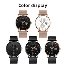 将图片加载到图库查看器，Black 3Bar Watch Men Women'S Watches Ladies Watch With Crystals  Fashion Stainless Steel Band Comfortable Wristwatch
