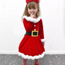 Load image into Gallery viewer, Baby Girls Christmas Romper  Ruffles Fly Sleeve Sequins Red Party Dress Unique Design Excellent Look
