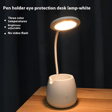 Load image into Gallery viewer, Creative USB Table Light Morden College Dorm Bedroom Study Led Desk Lamp Pen Container Macaroon Eye Protection Ring Table Lamp Decorative Table Lamp Cute Study Lamps for Bedroom Décor
