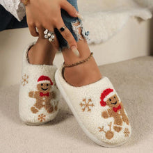 将图片加载到图库查看器，Christmas Slippers Gingerbread Slippers Women and Men Holiday Halloween Slippers Indoor Bedroom Fluffy Warm Fleece Slippers Winter Soft Cozy Home Non-Slip Soft Plush Slip-on Wool Lined House Shoes
