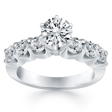 将图片加载到图库查看器，14k White Gold Shared Prong Diamond Engagement Ring
