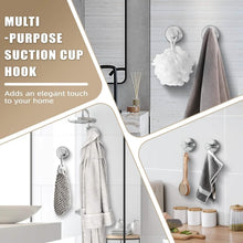 Load image into Gallery viewer, 2-Pack: Strong Suction Cup Hooks – Silver Brushed Stainless Steel, No Drilling Required
