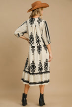 Load image into Gallery viewer, Vintage Cream Printed Midi Dress Timeless &amp; Elegant Dress For Women Classic Design Dress
