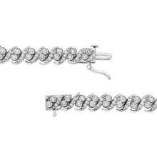 Load image into Gallery viewer, .925 Sterling Silver 2.0 Cttw Round-Cut Diamond "S" Link Bracelet (I-J Color, I3 Clarity) - 7.25"
