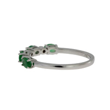Load image into Gallery viewer, Emerald Diamond Fashion band rings 14KT White Gold
