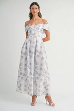 Load image into Gallery viewer, Floral Printed Off Shoulder Maxi Dress – Chic Off Shoulder Maxi Dress, Vibrant Floral Print, Beach Vacation Dress, Casual Summer Maxi Dress
