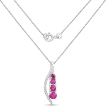 Load image into Gallery viewer, 0.43 Carat Genuine Ruby and White Diamond 14K White Gold Pendant
