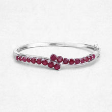 将图片加载到图库查看器，9.10 Carat Glass Filled Ruby .925 Sterling Silver Bangle
