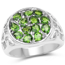 将图片加载到图库查看器，2.21 Carat Genuine Chrome Diopside .925 Sterling Silver Ring
