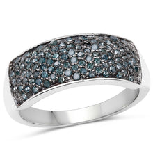 Load image into Gallery viewer, 0.42 Carat Genuine Blue Diamond .925 Sterling Silver Ring
