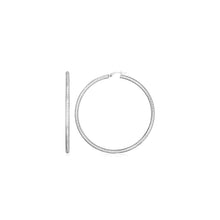 将图片加载到图库查看器，Sterling Silver Large Hoop Earrings with Braid Texture
