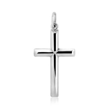Load image into Gallery viewer, Sterling Silver Polished Bar Cross Pendant
