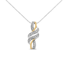 Load image into Gallery viewer, 10K Yellow Gold Plated .925 Sterling Silver 1/20 cttw Round Cut Diamond Swirl Pendant Necklace (H-I Color, I2-I3 Clarity)
