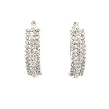 Load image into Gallery viewer, 1.02ct Diamond Hoop Earrings 10KT White Gold
