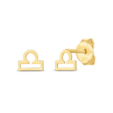 将图片加载到图库查看器，14k Yellow Gold Libra Stud Earrings
