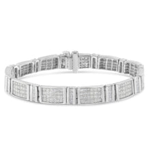 Load image into Gallery viewer, 14K White Gold 7.0 Cttw Princess Cut Diamond 7" Alternating Vertical and Horizontal Rectangular Link Tennis Bracelet (H-I Color, SI2-I1 Clarity)
