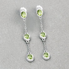 Load image into Gallery viewer, 2.10 Carat Genuine Peridot .925 Sterling Silver Earrings
