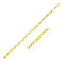 Load image into Gallery viewer, 4.0mm 14k Yellow Gold Solid Diamond Cut Round Franco Bracelet

