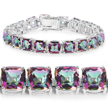 Load image into Gallery viewer, 48.93 Carat Genuine Rainbow Quartz .925 Sterling Silver Bracelet
