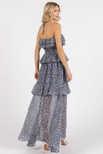 Load image into Gallery viewer, Ruffled Smocked Floral Halter Neck Maxi Dress For Summer – Feminine and Elegant Floral Maxi Dress with Smocked Waist
