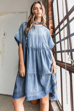 将图片加载到图库查看器，Oversized Mini Dress Relaxed Fit Boho Design Comfortable And Breathable Women Dress

