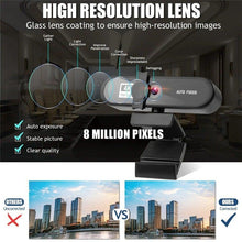 Load image into Gallery viewer, 2K 4K Conference Webcam Autofocus USB Web Camera Laptop Desktop For Office Meeting Home With Mic 1080P HD Webcam For Video Conferencing Recording and Streaming
