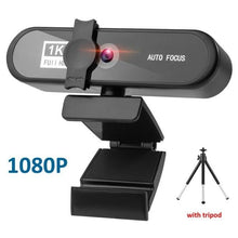 将图片加载到图库查看器，2K 4K Pc Webcam With Gift Tripod Autofocus Usb Web Camera Laptop Mini Camera 1080P with Microphone For Full Widescreen Laptop USB Webcams Privacy Shutter Tripod Desktop Notebook Webcam Video Calling Recording Webcam
