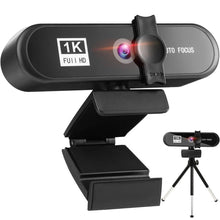 将图片加载到图库查看器，2K 4K Pc Webcam With Gift Tripod Autofocus Usb Web Camera Laptop Mini Camera 1080P with Microphone For Full Widescreen Laptop USB Webcams Privacy Shutter Tripod Desktop Notebook Webcam Video Calling Recording Webcam
