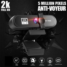 将图片加载到图库查看器，2K 4K Pc Webcam With Gift Tripod Autofocus Usb Web Camera Laptop Mini Camera 1080P with Microphone For Full Widescreen Laptop USB Webcams Privacy Shutter Tripod Desktop Notebook Webcam Video Calling Recording Webcam
