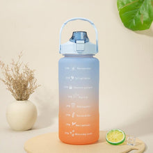 将图片加载到图库查看器，2L Large Capacity Water Bottle With Straw With Time Marker Frosted Cup Girls Large Portable Travel Bottles Sports Fitness Cup Water Bottle With Time Marker 2L Drinking Bottles With Straw BPA Free 2L Leakproof Sports Water Bottles For Fitness Gym
