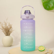 将图片加载到图库查看器，2L Large Capacity Water Bottle With Straw With Time Marker Frosted Cup Girls Large Portable Travel Bottles Sports Fitness Cup Water Bottle With Time Marker 2L Drinking Bottles With Straw BPA Free 2L Leakproof Sports Water Bottles For Fitness Gym
