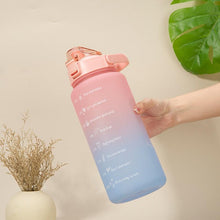 将图片加载到图库查看器，2L Large Capacity Water Bottle With Straw With Time Marker Frosted Cup Girls Large Portable Travel Bottles Sports Fitness Cup Water Bottle With Time Marker 2L Drinking Bottles With Straw BPA Free 2L Leakproof Sports Water Bottles For Fitness Gym
